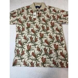 NWT Biscayne Bay Polo Shirt Multicolor Tropical Short Sleeve Mens Medium